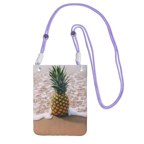 ZHAOUR Schwarze Universal-Umhängetasche, leicht, Ananas am Strand, bedruckt, perfekt zum Einkaufen und für Aktivitäten im Freien, violett, Einheitsgröße ZHAOUR Schwarze Universal-Umhängetasche, leicht, Ananas am Strand, bedruckt, perfekt zum Einkaufen und für Aktivitäten im Freien, violett, Einheitsgröße von ZHAOUR