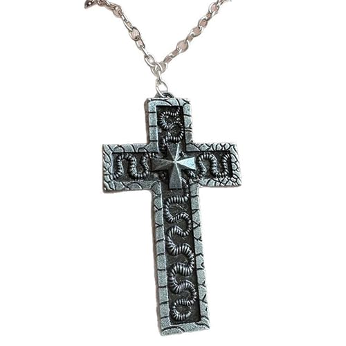 ZHAOZHI 2025 Neu Thanas Kette, Korean Traditional Game Cross Pendant Squid Thanas 3D Printed Cross Necklaces, With Dark Box Ten Character, Vintage Handmade Mens And Women Pendant Jewellery (1) von ZHAOZHI