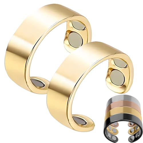 ZHAOZHI Sömni Ring, Sömni Ring Damen Wechseljahre, Magnet Ringe Damen Wechseljahre Original (2, Gold) von ZHAOZHI