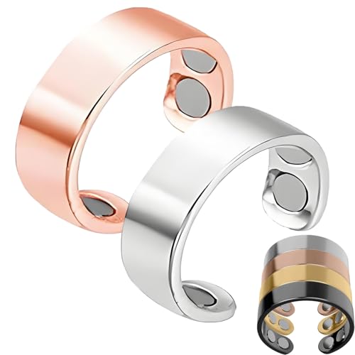ZHAOZHI Sömni Ring, Sömni Ring Damen Wechseljahre, Magnet Ringe Damen Wechseljahre Original (2, Rosé*Silber) von ZHAOZHI