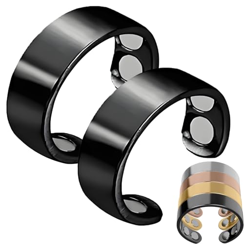ZHAOZHI Sömni Ring, Sömni Ring Damen Wechseljahre, Magnet Ringe Damen Wechseljahre Original (2, Schwarz) von ZHAOZHI