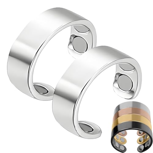 ZHAOZHI Sömni Ring, Sömni Ring Damen Wechseljahre, Magnet Ringe Damen Wechseljahre Original (2, Silber) von ZHAOZHI