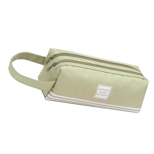 ZHAPEG Multifunktionales Federmäppchen, große Kapazität, doppellagiges Federmäppchen, große Fächer, Segeltuch, Stiftebeutel für Studenten von ZHAPEG