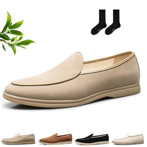 Herren-Mokassins, Wildleder, Slipper, modisch, lässig, Mokassins, Kleiderschuhe, britischer Retro-Smoking, formelle Schuhe für Abschlussball, Hochzeit, Business, khaki, 46 EU Herren-Mokassins, Wildleder, Slipper, modisch, lässig, Mokassins, Kleiderschuhe, britischer Retro-Smoking, formelle Schuhe für Abschlussball, Hochzeit, Business, khaki, 46 EU von ZHCBAUA