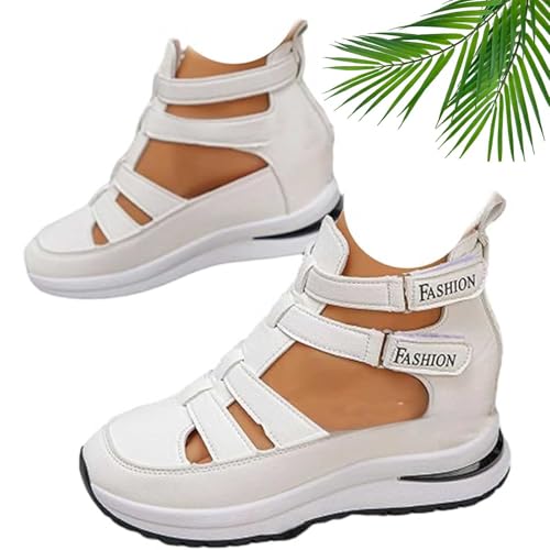 ZHCBAUA Side Adjustable Hook and Loop Comfortable Wedge Sandals, 2025 Stylish Leather Hollow Sandals, Women's Hollow Out Breathable Platform Walking Shoes, weiß, 37EU ZHCBAUA Side Adjustable Hook and Loop Comfortable Wedge Sandals, 2025 Stylish Leather Hollow Sandals, Women's Hollow Out Breathable Platform Walking Shoes, weiß, 37EU von ZHCBAUA
