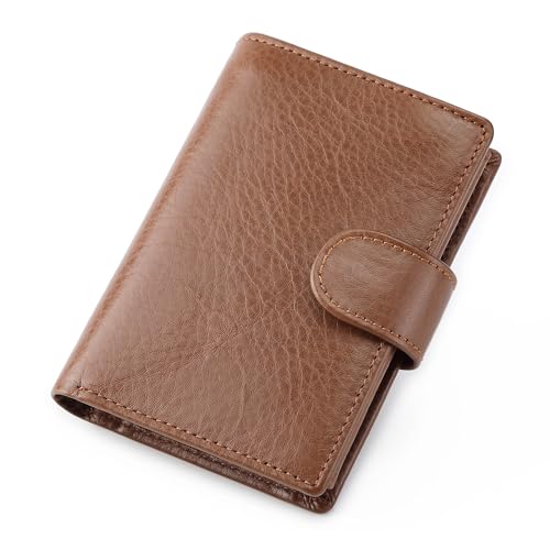 ZHCHAO Dreifach gefaltete Herren kurze Geldbörse Retro Change Chuck Layer Vertikale Ledertasche, Rosso, 13.5-9.5CM von ZHCHAO