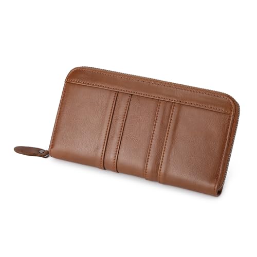 ZHCHAO Herren Geldbörse Pinselschicht Lange Tasche Multi-Slot Kartentasche Handytasche Hold-Tasche, messing, 20-11CM von ZHCHAO