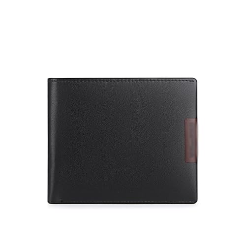 ZHCHAO Kurze Geldklammer aus echtem Leder Rindsleder Geldbörse Brieftasche, Svart, 9.7cm*11.6cm*1cm von ZHCHAO