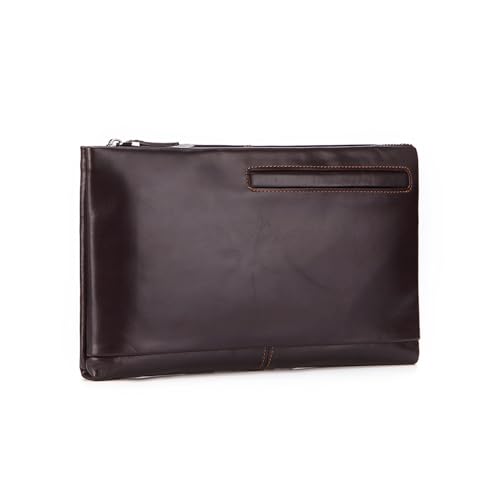 ZHCHAO Vintage Herren Geld Baotou Layer Multifunktions Geldbörse Führerschein Große Kapazität Lange Clutch Geldbörse, Rosso, 23-14CM von ZHCHAO
