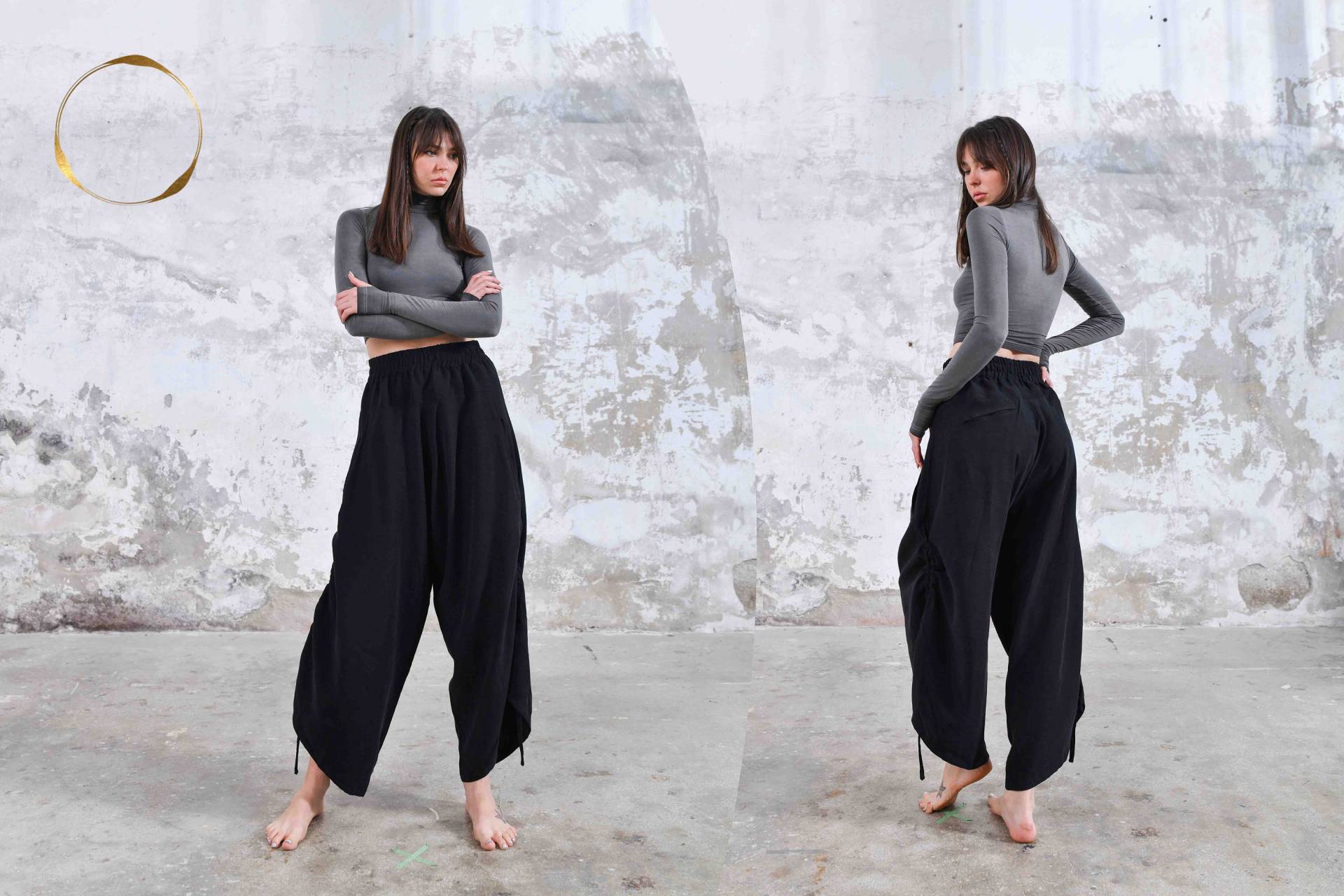 Tencell Loose Pants Hose Damen Warrior Outfit Bio Baumwolle Boho Hose Burningman Festival Men Burner von ZHENABIAShop