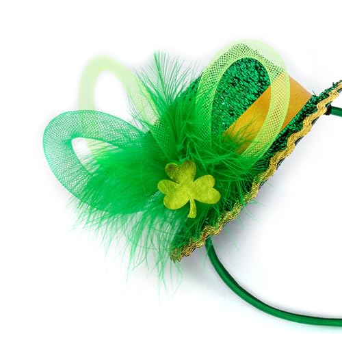 StPatrick Festival Celebration Stirnband Party Pailletten Grün Hut Haarreifen Kleeblatt Stirnbänder Irisches Haarschmuck Irisches Festival Stirnband von ZHENBYR