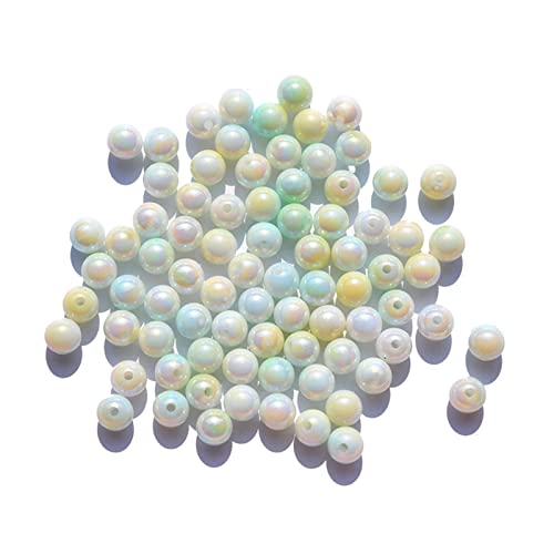 ZHENBYR 200 Stück 8 Mm Überzogene Acryl Abstandsperlen Bonbonfarben Runde Lose Perlen Für Schmuckherstellung Armband Halskette Zubehör Modische Perlen von ZHENBYR