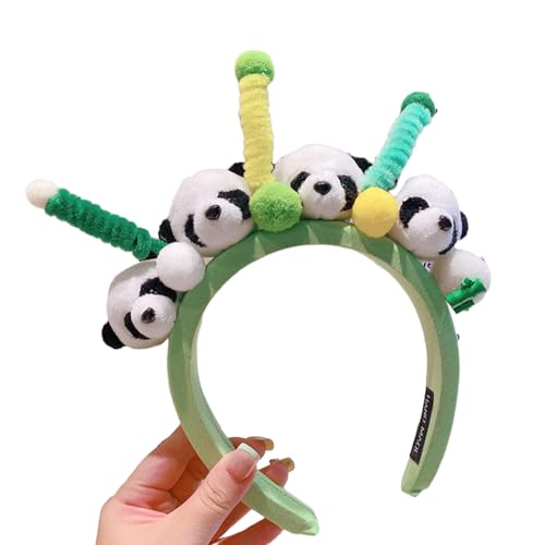 ZHENBYR Kinder-Cartoon-Stirnband, gefüllter Panda-Haarreif, Erwachsene, Plüsch-Kopfschmuck, Haarband, Party, Cosplay, Kostüm, Requisiten, Cosplay, Stirnbänder für Damen, Cosplay, Stirnband, Panda, von ZHENBYR