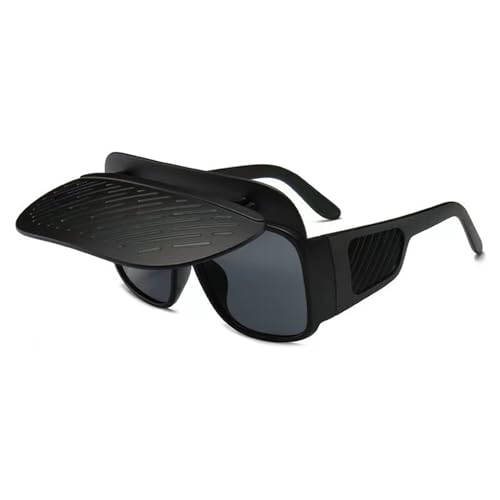 ZHENBYR Polarisierte Sonnenbrille, Strandausflüge, Sonnenbrille, für Kleinkinder, Spaziergänge, Reisen, Sonnenbrille mit abnehmbarem Sonnenschutz, modische Sonnenbrille für Kinder, Black Frame Black von ZHENBYR