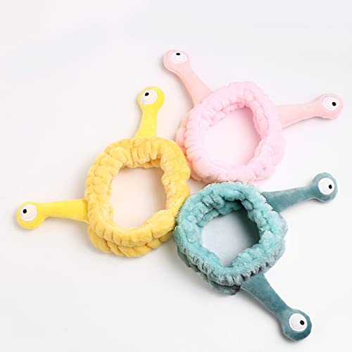 ZHENGCI Bandeau Damen Mädchen Gesicht waschen Plüsch Stirnband Cartoon Schnecke Antenne Augen Haarband Turban von ZHENGCI