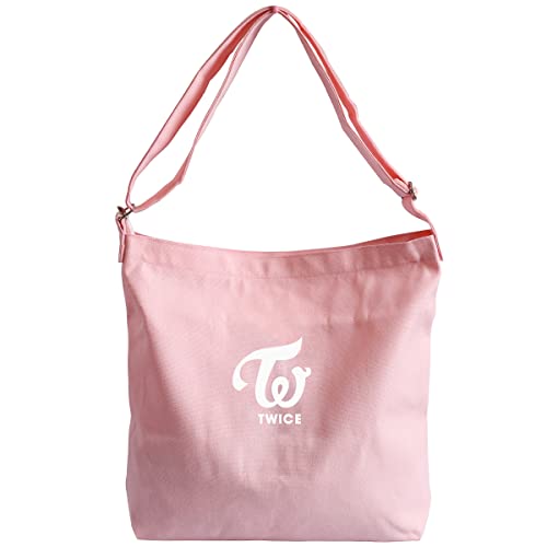 ZHENGGE Kpop TWICE Merchandise Canvas Schultertasche Hobo Crossbody Handtasche Casual Tote, rose, 15.2" x 3.5" x 13.4" von ZHENGGE