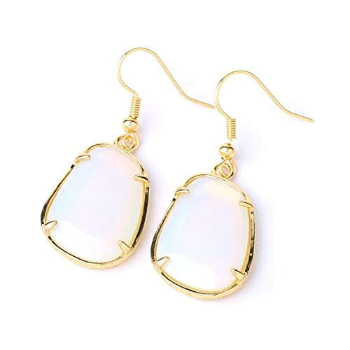 ZHENL Ohrringe Aus Stein,Goldene Ohrhaken Mit Vier Krallen, Naturstein, Facettierte Ohrringe Für Frauen, Geometrische Form, Opal, Damen-Ohrschmuck, Reinigendes Magnetfeld, Stilvolles Pendeln ZHENL Ohrringe Aus Stein,Goldene Ohrhaken Mit Vier Krallen, Naturstein, Facettierte Ohrringe Für Frauen, Geometrische Form, Opal, Damen-Ohrschmuck, Reinigendes Magnetfeld, Stilvolles Pendeln von ZHENL