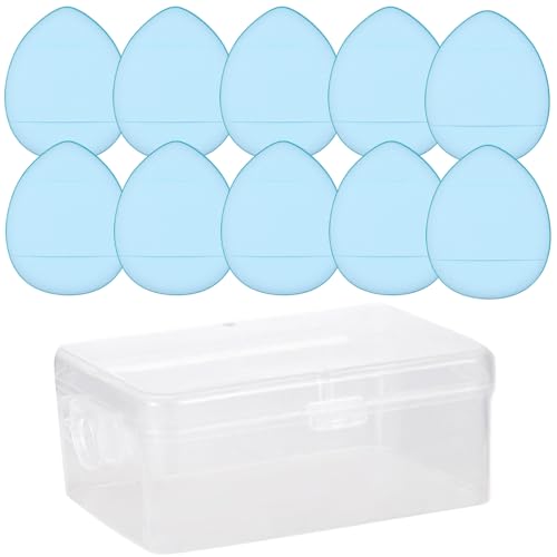 6/10 x Fingerpuderquaste mit Fingerhalter, Fingerspitzen-Make-up-Schwamm-Pad für Creme, Concealer, Lidschatten, Make-up-Werkzeug von ZHENNB