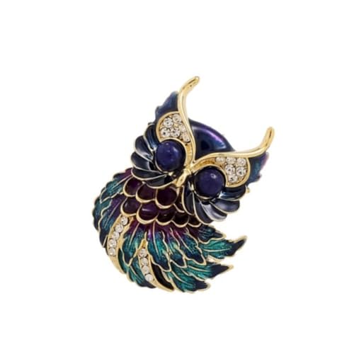 Einzigartige Eulenform Tropföl Brosche Schmuck Mit Detaillierten Gefiederten Mustern Ideal Für Stilvolle Herren Frauen Outfits Vintage Owl Revers Pin von ZHENNB