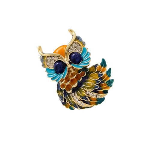 Einzigartige Eulenform Tropföl Brosche Schmuck Mit Detaillierten Gefiederten Mustern Ideal Für Stilvolle Herren Frauen Outfits Vintage Owl Revers Pin von ZHENNB