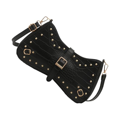 Frauen Nieten Umhängetasche PU Leder Achselhöhle Retro Achselmutpendler Trendy Crossbod von ZHENNB