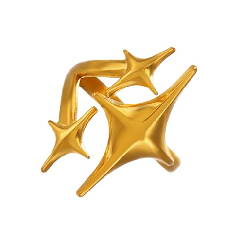 Glitzernde Konstellationen Muster Sturdy Alloy Band Ringe Trendy Accessoire Für Alltägliche Stile Verbesserung Outfits Legierungsstern Ringe von ZHENNB