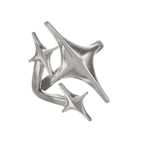 Glitzernde Konstellationen Muster Sturdy Alloy Band Ringe Trendy Accessoire Für Alltägliche Stile Verbesserung Outfits Legierungsstern Ringe von ZHENNB