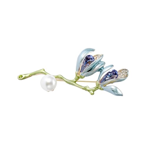 Handwerklich Gefertigte Magnolia Sprayer Brosche Robuste Legierungsmaterialien Für Frauen Outfit Enhancer Hochzeitsfeier Essentielle Künstlerische Magnolien Boutonniere von ZHENNB