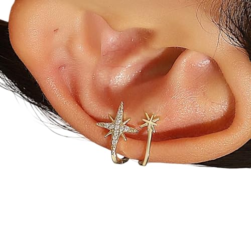 Mode Ohrmanschette Kein Durchdringender Schmuck Casual Accessoire Legierungstextur Für Pendelfeiern Und Reisstein Edelsteine ​​Ohrringe von ZHENNB