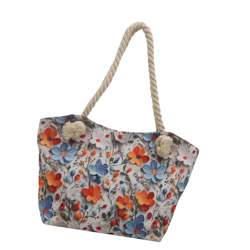 Raffinierte Blumen Achselhöhlen Taschen Leichte Nylon Umhängetaschen Große Kapazität Für Büro Und Freizeitaktivitäten Trendy Blumendesign Achselstasche von ZHENNB