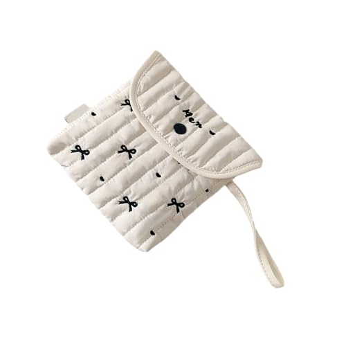 Stilvolle Baumwollpolyester Periode Essentielle Tasche Mit Dekorativen Bögen Design Kompakte Kosmetische Kosmetik Organisiert Für Frauen Mädchen Cartoon Bögen Stickbeutel Menstruationsbeutel von ZHENNB
