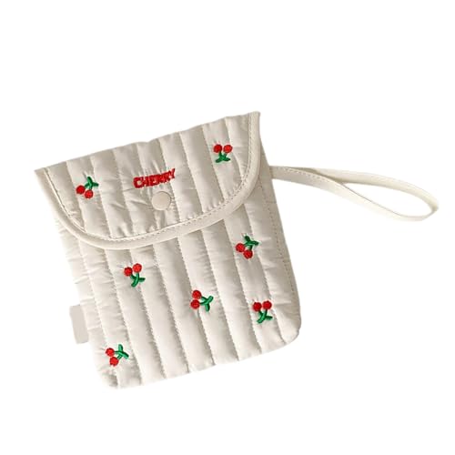 Stilvolle Baumwollpolyester Periode Essentielle Tasche Mit Dekorativen Bögen Design Kompakte Kosmetische Kosmetik Organisiert Für Frauen Mädchen Cartoon Bögen Stickbeutel Menstruationsbeutel von ZHENNB