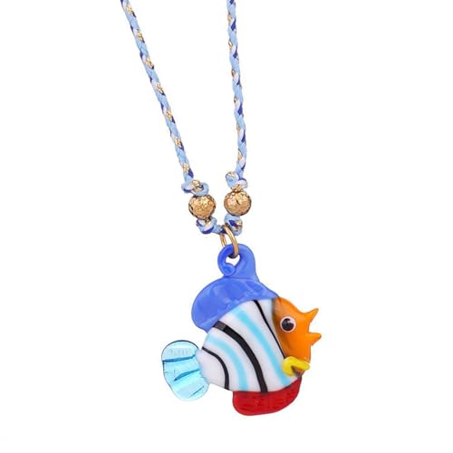 Stilvolle Halskette Fisch Form Glas Anhänger Einstellbare Länge Mode Neckschmuck Für Tägliche Und Party Trendy Glasanhänger Halskette von ZHENNB