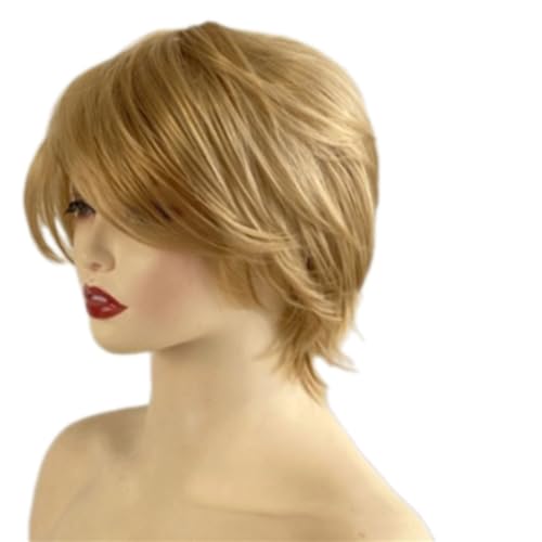 Stylish Synthetic Short Blonde Vollperücken Leichtes Design Einfacher Wartung Für Frauen Tägliches Styling Verstellbarer Synthetischer Perücken Für Frauen von ZHENNB