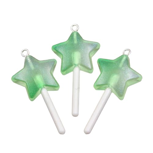 ZHENNB 3 Stück Einzigartige Sternherz Runde Lollipop Anhänger Mit Robuster Harzmaterialbeschichtung Für Alltägliche Freizeitkleidung Schmuck Charme von ZHENNB