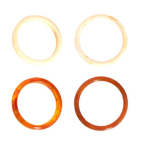 ZHENNB 4 Stücke Acryl Stylish Armband Set Moderne Runde Strukturierte Design Stapelhaltiges Schmuck Nordic Styles Accessoires Stylish Circular Armband Set von ZHENNB