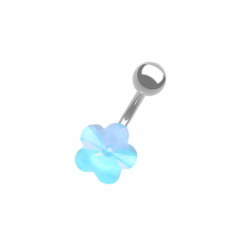 ZHENNB Bauchnabel Ringe Button Schmuck Piercing Ringe Quasten Schmuck Edelstahl Textur Für Mode Frauen Blütenbauchring Mit Herzflügel von ZHENNB