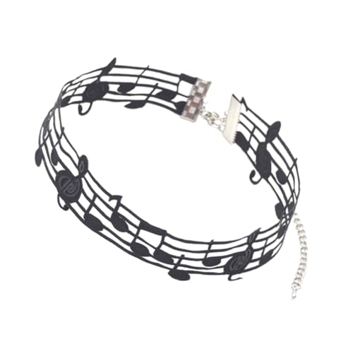 ZHENNB Einzigartige Schwarze Kette Kette Musik Theme Hals Schmuck Legierung Halskette Geeignet Für Musikbegeisterte Und Trendsetters Weicher KomfortlaceLace von ZHENNB