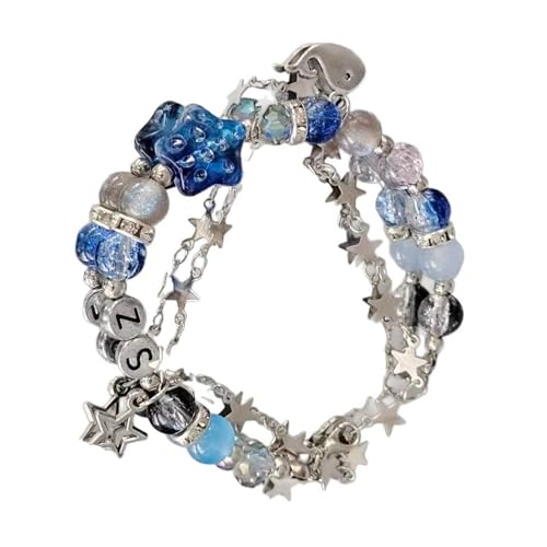 ZHENNB Elegante Blaue Sternperlen Armband Armband Kette Kette Perfekt Für Alltägliche Wear Partys Business Und Dates Jewelry von ZHENNB