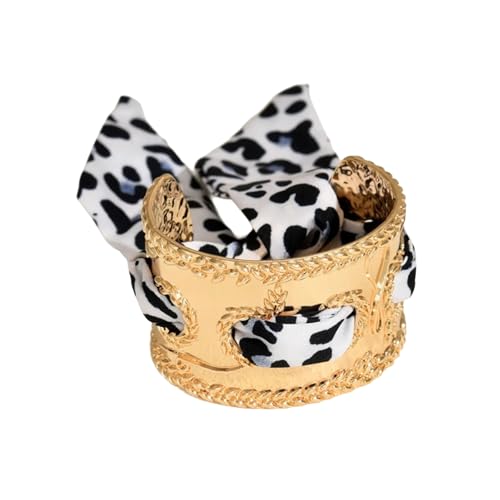 ZHENNB Elegante Französische Designs Ribbon Legierung Armband Rich Farbschichten Künstlerische Metallarbeiten Tragbar Für Outfit Verbesserung Legierungsarmknopf Mit Seidenakzent von ZHENNB