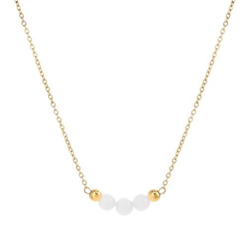 ZHENNB Exquisite Halskette Mit Stein Chinesischer Ästhetischer Nackenschmuck Edelstahl Textur Für Moderne Und Kulturelle Enthusiasten Goldschmuck von ZHENNB