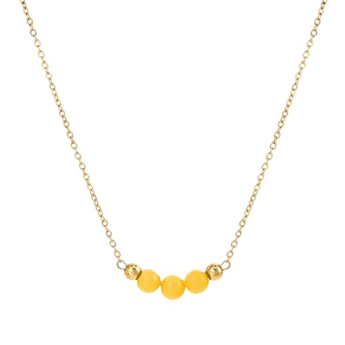 ZHENNB Exquisite Halskette Mit Stein Chinesischer Ästhetischer Nackenschmuck Edelstahl Textur Für Moderne Und Kulturelle Enthusiasten Goldschmuck von ZHENNB