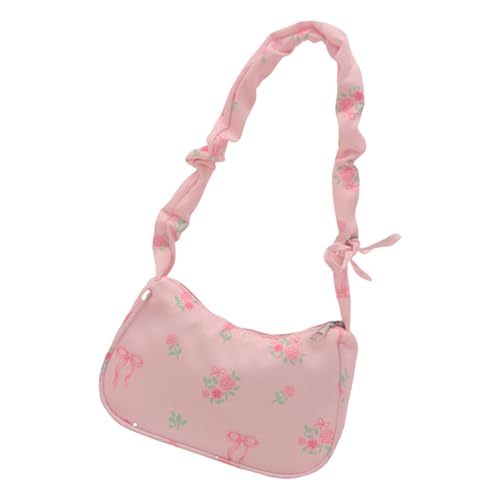 ZHENNB Frauen Achselbeutel Blumen Schulterschule Plissierte Achselhöhle Mit Großer Kapazität Einkaufsspeise Achselhöhle Für Frauen Plissierte Schulterblumeneinkäufe von ZHENNB