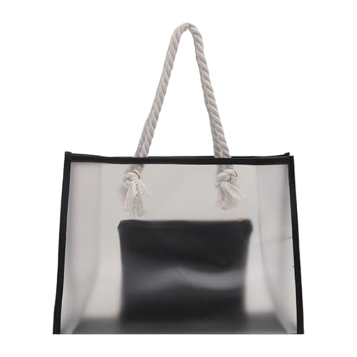 ZHENNB Frauen Handtasche Mit Seilhandles Trendige Umhängetasche Große Kapazitätsgrenze Pendeln Klares Stadion Frauen Große Kapazität Achselhaut Klarer Handtasche Mit Seilgründen Schulter von ZHENNB