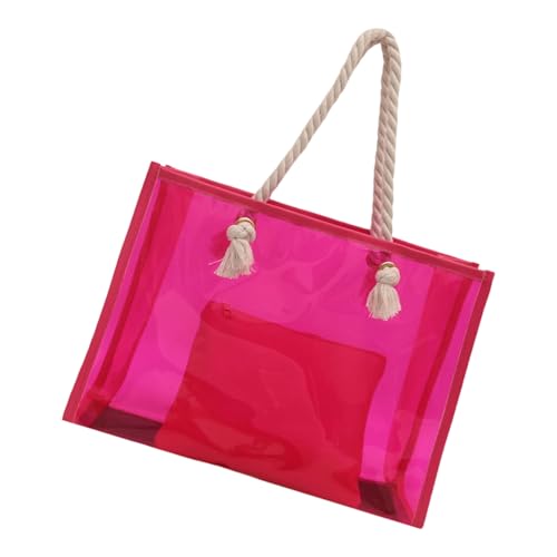 ZHENNB Frauen Handtasche Mit Seilhandles Trendige Umhängetasche Große Kapazitätsgrenze Pendeln Klares Stadion Frauen Große Kapazität Achselhaut Klarer Handtasche Mit Seilgründen Schulter von ZHENNB