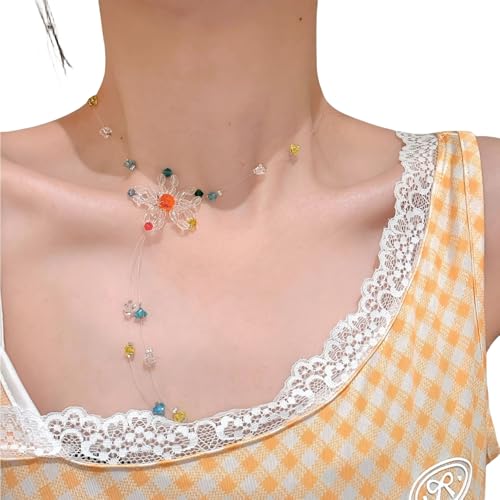 ZHENNB Küstenurlaub Perlen Blumen Halskette Verfügt von ZHENNB