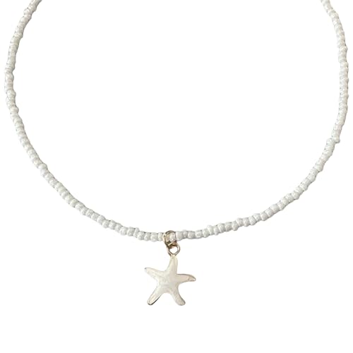 ZHENNB Lebendige Seesterne Halskette Mit Praktischen Perlen Für Elegantes Erscheinungsbild Für Partys Und Feierlichkeiten Farbenfrohe Perlen Halskette von ZHENNB