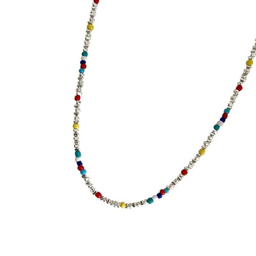 ZHENNB Mehrere Stränge Halskette Kombinieren Glasperlen Und Metallische Die Für Die Arbeit Bis Wochenenden Geeignet Sind. von ZHENNB