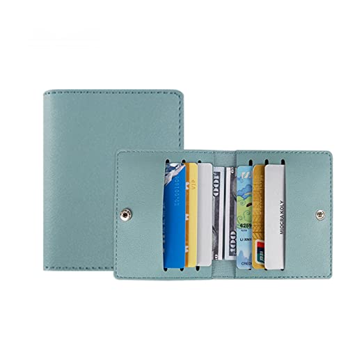ZHENNB Multislot Ultra-Slim Card Case Pocket Wallet Minimalist Fashion Leather ID-Card Holder Card Case Fashion Purse, hellblau von ZHENNB