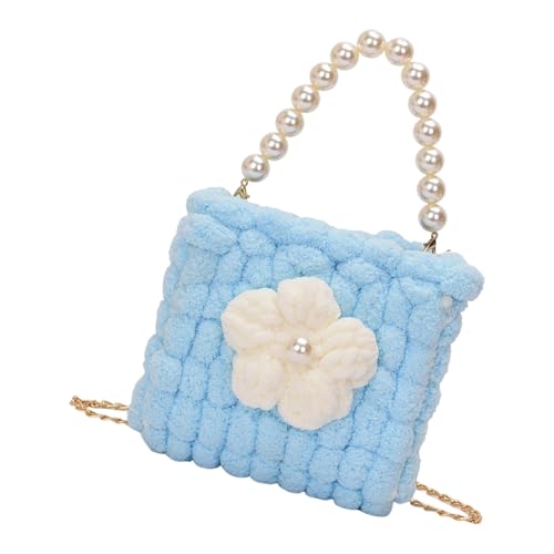 ZHENNB Premium Strick Schulter Geldbörse Leichtes Design Crossbody Tasche Abendbaus Für Frauen Und Mädchen Modische Puff Blumenarbeitstasche von ZHENNB